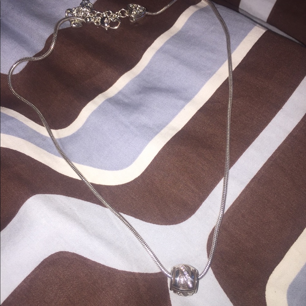 Sterling silver “N” necklace